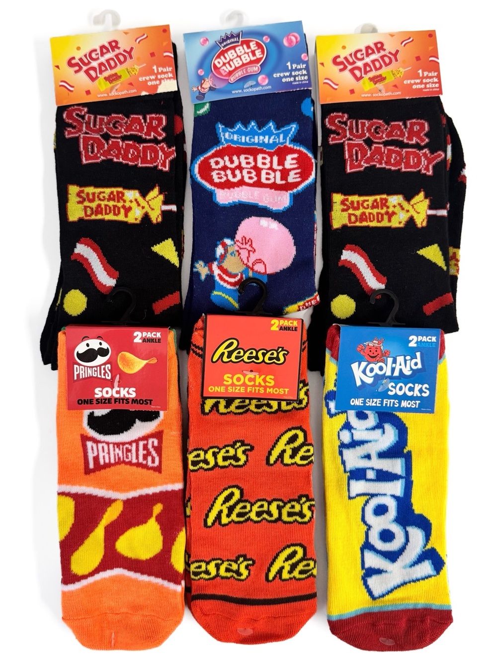 Novelty Socks Lot of 9 Pringles Reese’s Koolaid Sugar Daddy Dubble Bubble NWT